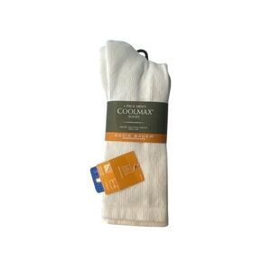Coolmax White Work Crew Socks Pack Size L Moisture-Wicking Durable Design